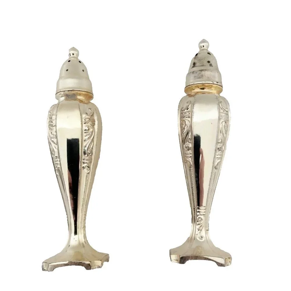 Vintage Harmony House Salt/Pepper Shakers Quadruple Silverplate